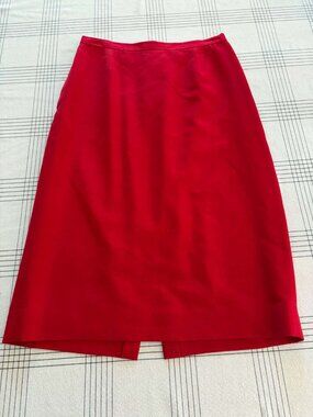 Vintage Pendleton 100% Wool High Waisted Pencil Skirt Red Pockets 12 Fits S/M